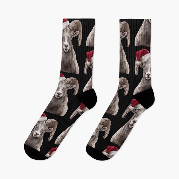 Item preview, Bighorn Sheep with Christmas Hat – Festive Bighorn Sheep Xmas Design designed and sold by LazyOwlStore.