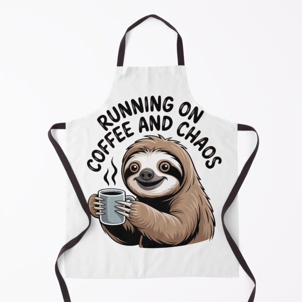 Item preview, Diseño de taza de perezoso corriendo con café y caos designed and sold by Design Delinquent.