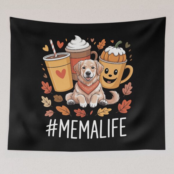 Item preview, Mema Life Fall Coffee Thanksgiving Pumpkin Autumn Dog Lover designed and sold by Bandikonsalez.