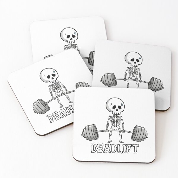 Item preview, Gym skeleton deadlift fitness bodybuilding spooky exercise lifting skull designed and sold by HumansStuck12.