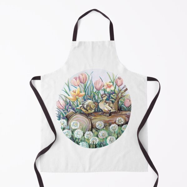 Item preview, daffodils and ducks - little ducklings illustration designed and sold by MeganRoseArt.