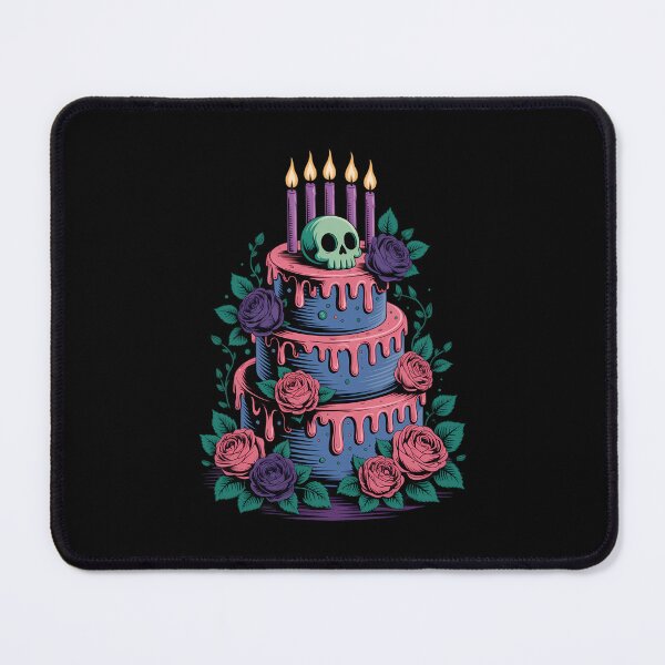 Item preview, Birthday Cake with Skull and Flowers, Halloween Birthday designed and sold by Bandikonsalez.