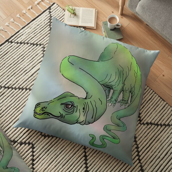Big Green Brontosaurus Floor Pillow