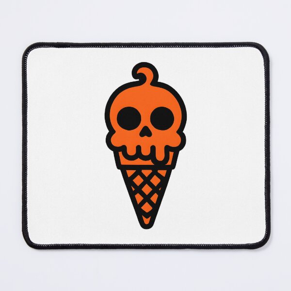 Item preview, Orange Skull Ice Cream Cone Halloween Sticker designed and sold by FestivityFinds.