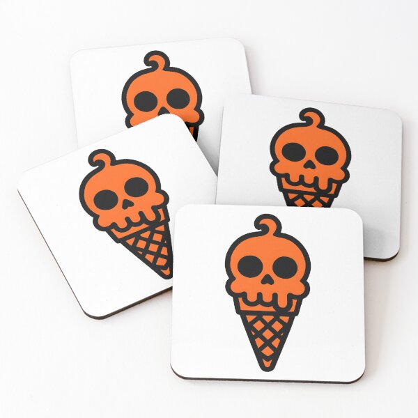 Item preview, Orange Skull Ice Cream Cone Halloween Sticker designed and sold by FestivityFinds.