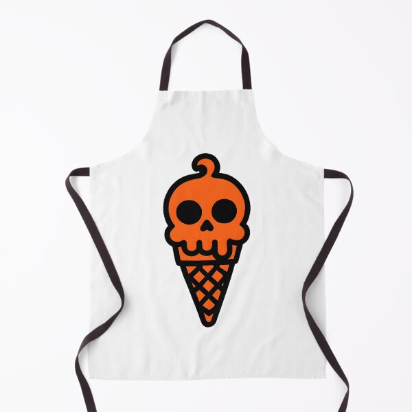 Item preview, Orange Skull Ice Cream Cone Halloween Sticker designed and sold by FestivityFinds.