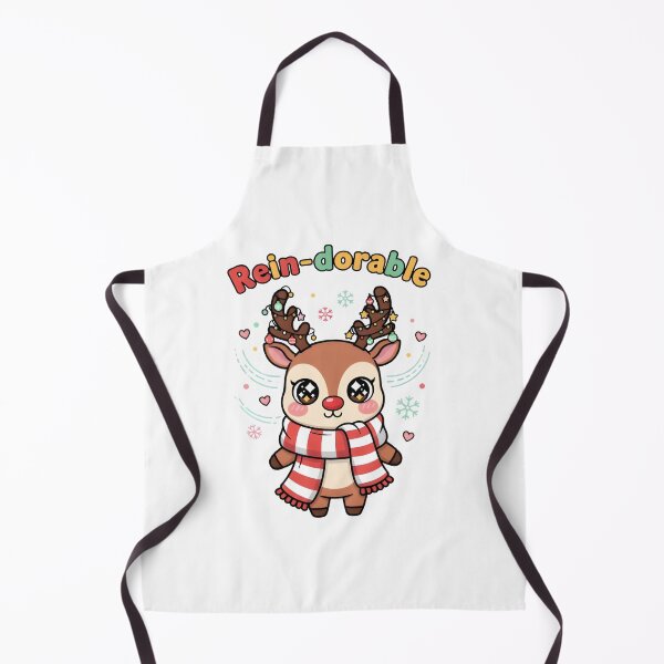 Item preview, Rein-dorable – Cute Kawaii Chibi Reindeer in Cozy Christmas Scarf designed and sold by Snackwear Apparel.