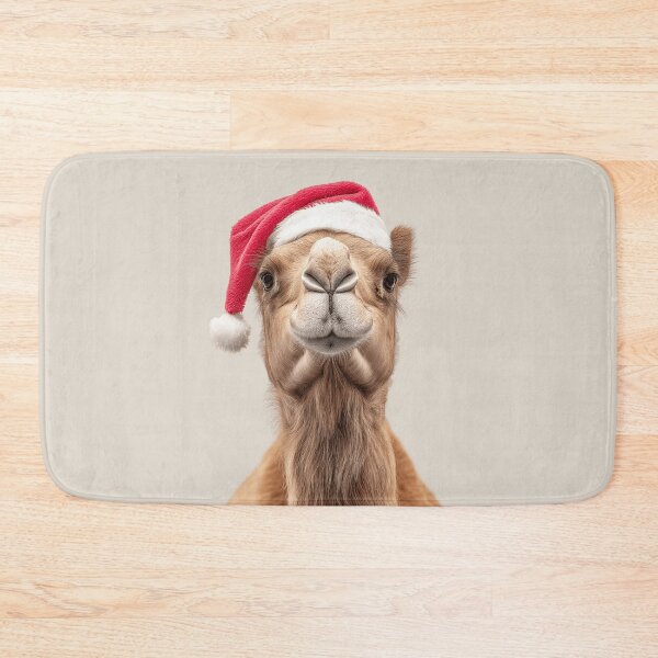 Item preview, Camel with Christmas Hat – Festive Camel Xmas Design designed and sold by LazyOwlStore.