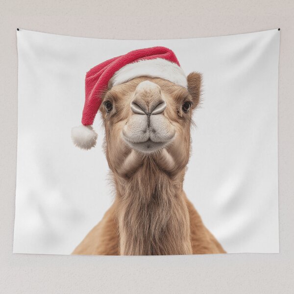 Item preview, Camel with Christmas Hat – Festive Camel Xmas Design designed and sold by LazyOwlStore.