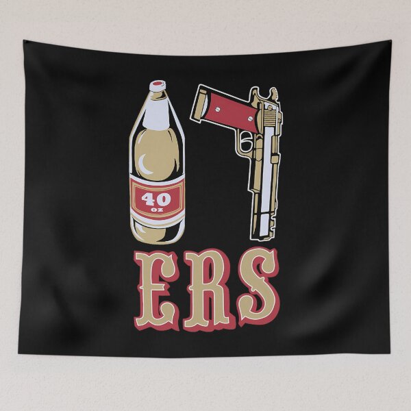 Item preview,  Cool Mens Black 49Ers 40 Oz 9Mm Gold Gun designed and sold by DaviHoppe.