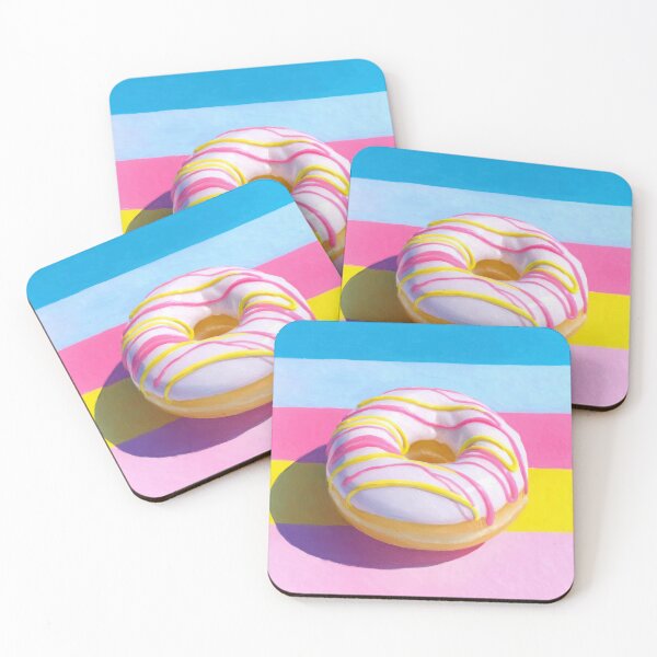 Item preview, Donut white yellow on pink-blue background designed and sold by ArtHouseNiklas.