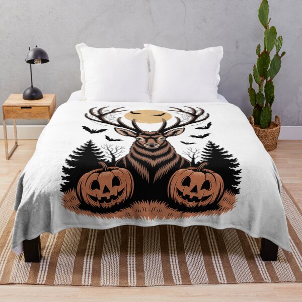 Item preview, Halloween Deer Spooky Forest Buck Pumpkins & Bats designed and sold by ValerieRodrigue.