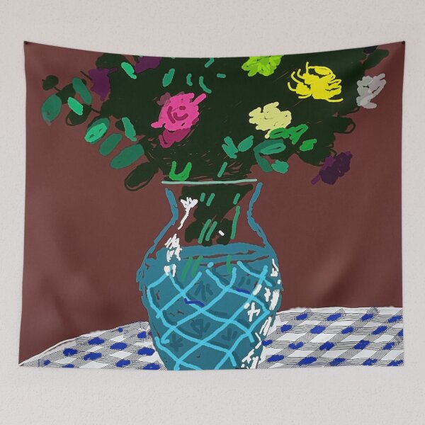 Item preview, 21st March 2021, Purple And Yellow Flowers In A Vase by David Hockney designed and sold by FEUVSD.