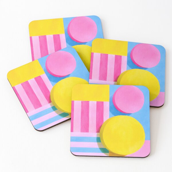 Item preview, Abstract geometry in pink, yellow, blue designed and sold by ArtHouseNiklas.