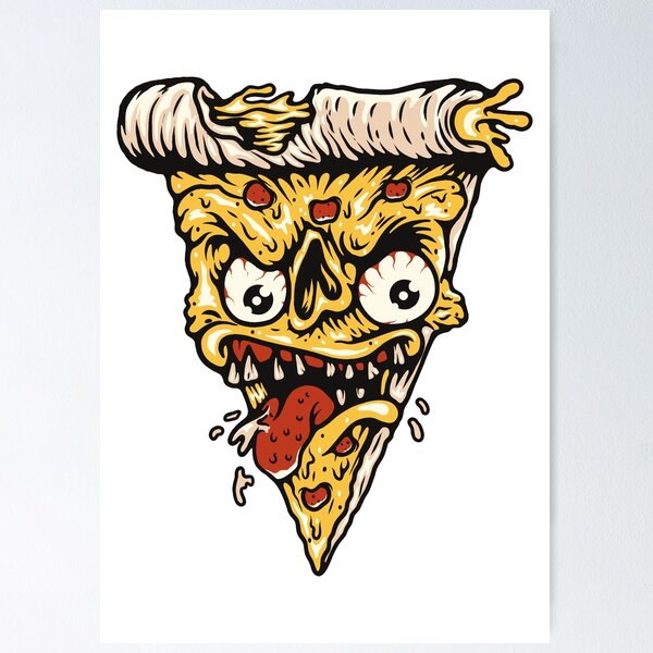 Artikelvorschau, Zombie-Pizza-Schädel Kunstdruck entworfen und verkauft von Visual Foundry.