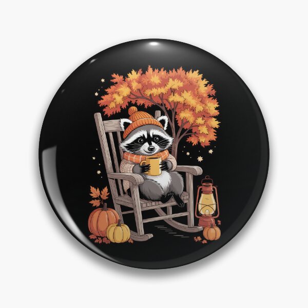 Item preview, Feral Girl Fall Raccoon Halloween Pumpkin Raccoon Autumn designed and sold by ValerieRodrigue.