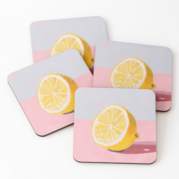 Item preview, Minimalist lemon on pink background designed and sold by ArtHouseNiklas.