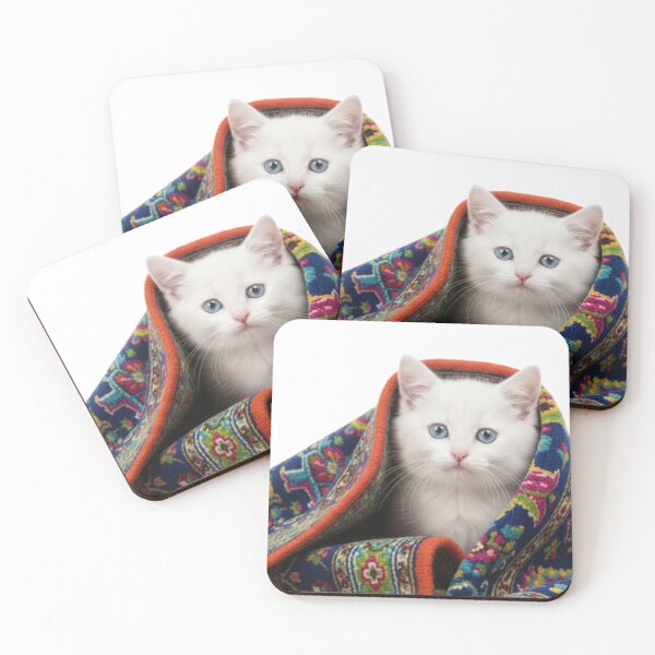 Item preview, Charming Moroccan Wool Rug - White Cat Hidden in Cozy Shag designed and sold by designwiss.