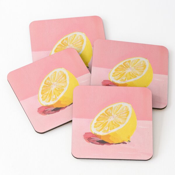 Item preview, Minimalist lemon on pink background designed and sold by ArtHouseNiklas.