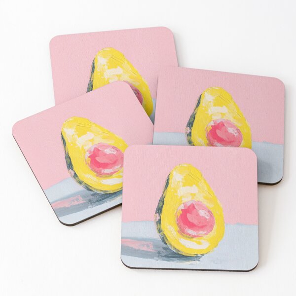Item preview, Minimalist avocado on pink background designed and sold by ArtHouseNiklas.