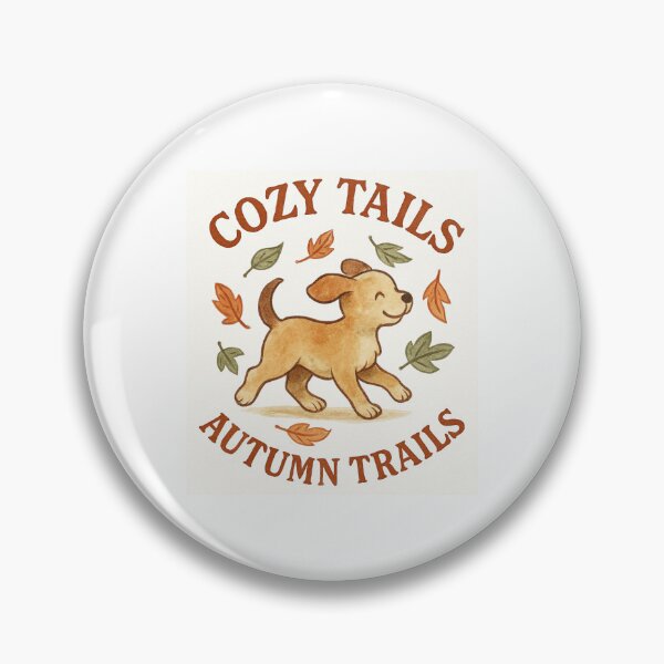Artikelvorschau, Cozy Tails Autumn Trails – Süßes Herbst-Aquarell-Design mit Hund entworfen und verkauft von RonBear-Designs.