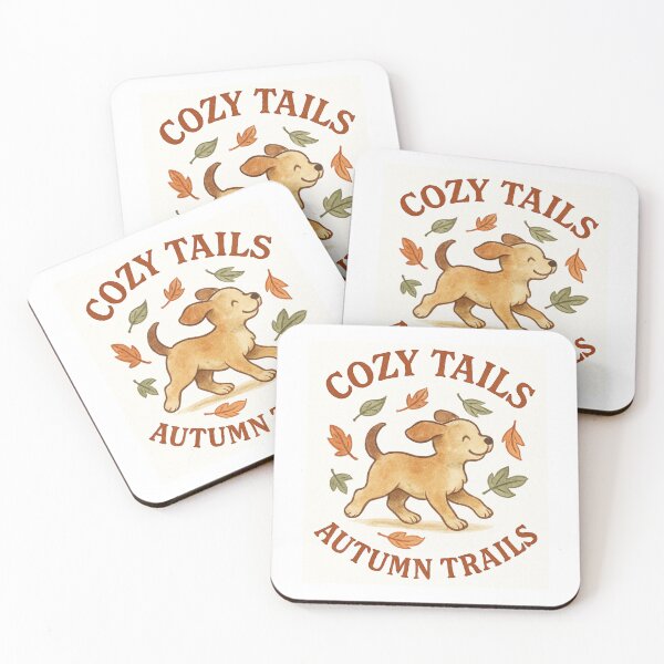 Item preview, Cozy Tails Autumn Trails – Cute Dog Autumn Watercolor Design designed and sold by RonBear-Designs.