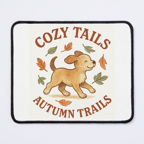 Item preview, Cozy Tails Autumn Trails – Cute Dog Autumn Watercolor Design designed and sold by RonBear-Designs.