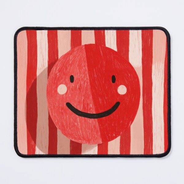 Item preview, Red smiley on red and white stripes designed and sold by ArtHouseNiklas.