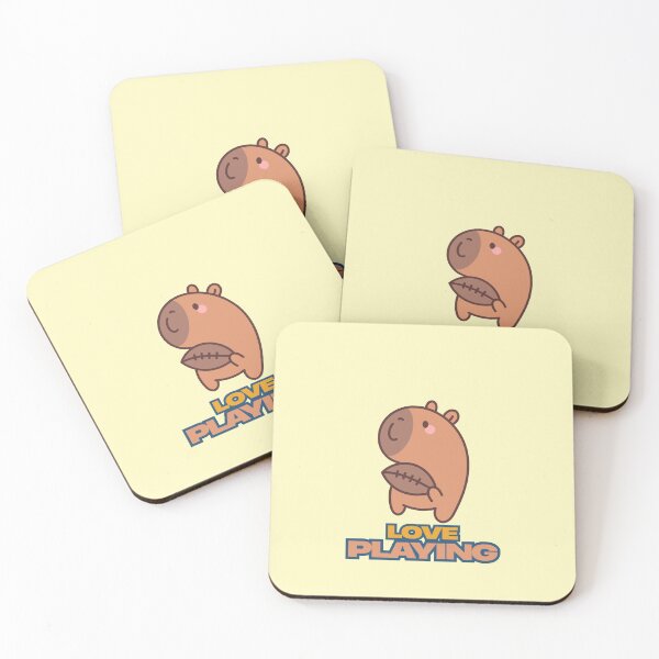 Item preview, Cute Capybara Playing Rugby – Kawaii Sports Animal “Love Playing” Illustration designed and sold by Moon's Arts.