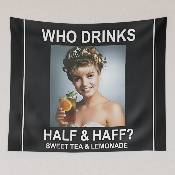Item preview, Who Drinks Half & Haff? Retro Sweet Tea & Lemonade Parody Poster designed and sold by JosephRoldan.
