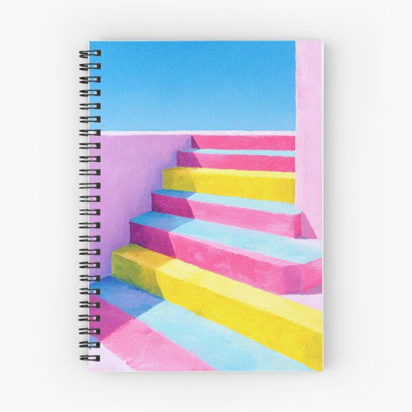 Item preview, Pastel stairs with pink and yellow stripes designed and sold by ArtHouseNiklas.