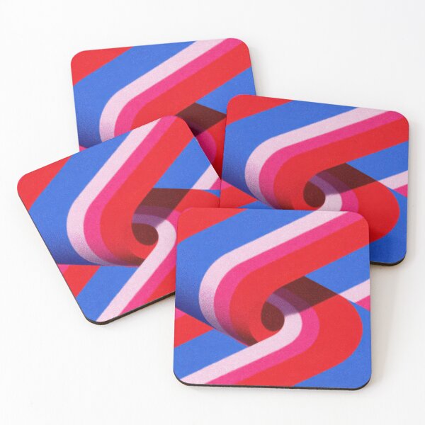 Item preview, Abstract red, pink and blue stripes designed and sold by ArtHouseNiklas.