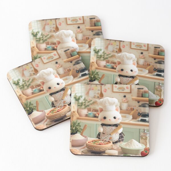 Item preview, Cute Cat Chef Baking in Cozy Kitchen – Kawaii Cooking Art designed and sold by Juli M..