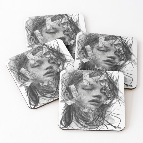 Item preview, Chaotic Beauty – Abstract Charcoal Portrait designed and sold by DovralThreads.