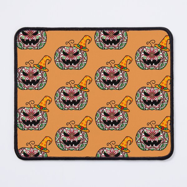 Item preview, Scary spooky halloween pumpkin evil haunted mandala art designed and sold by DivineMandala.