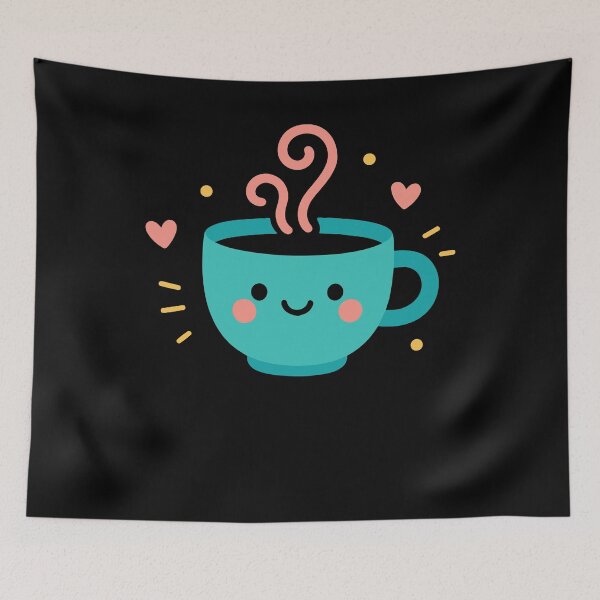 Item preview, Cute Cozy Coffee Design With Happy Cup designed and sold by LuminOrb.