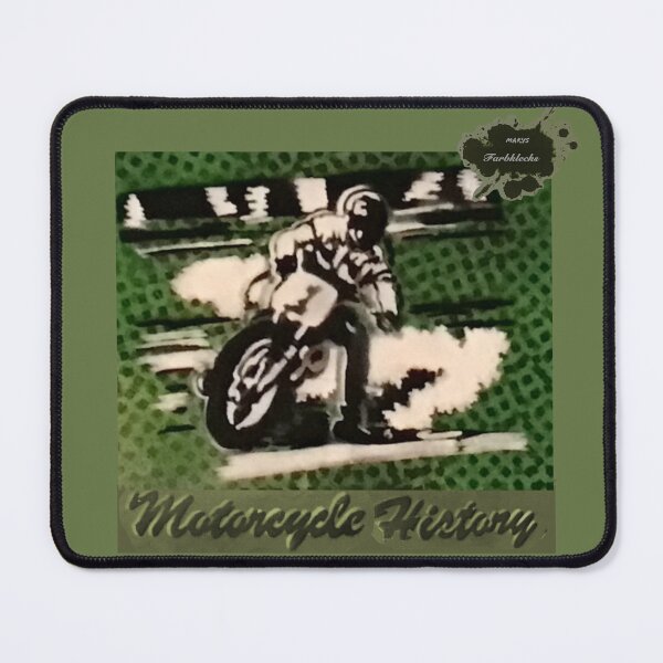 Item preview, Portrait of a vintage motorcycle racer in action designed and sold by marysfarbklecks.