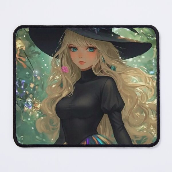 Item preview, Mystical Witch Girl in Enchanted Forest | Fantasy Halloween Artwork designed and sold by Linda Roisum.