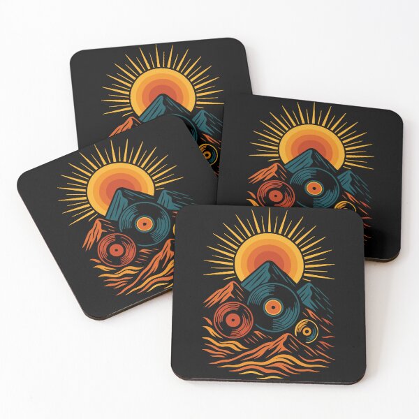 Item preview, Retro Vinyl Mountain Sunburst Design for Music designed and sold by LuminOrb.