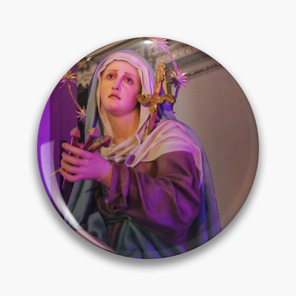 Item preview, Statue Of Virgin Mary With Halo And Star Ring Amid Purple Church Lighting designed and sold by Nmallia.