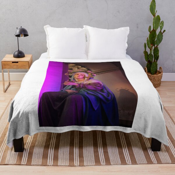 Item preview, Statue Of Virgin Mary With Halo And Star Ring Amid Purple Church Lighting designed and sold by Nmallia.