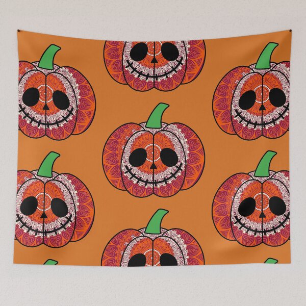 Item preview,  Mandala orange creepy Halloween gothic scary fall pumpkin designed and sold by DivineMandala.