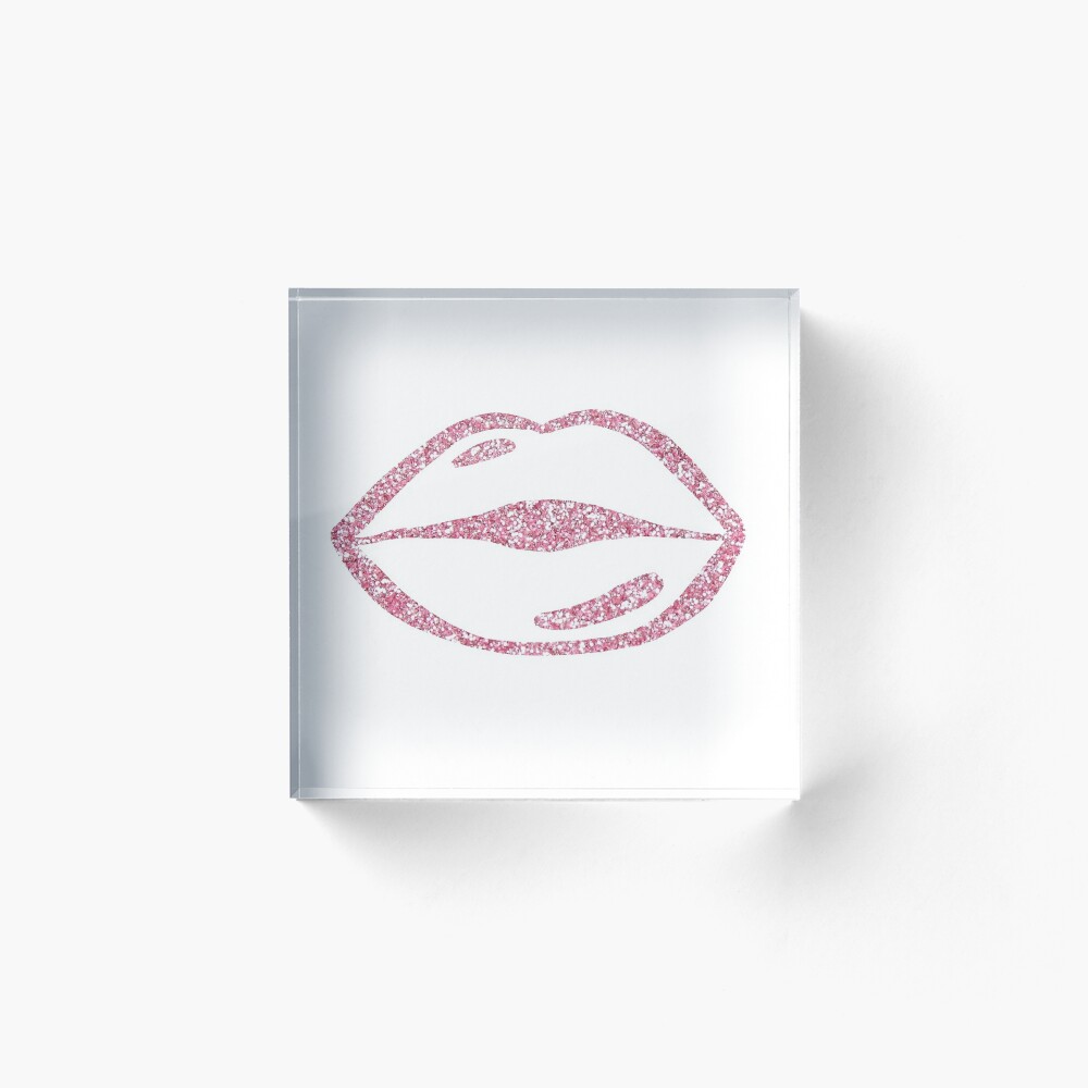 Pink Glitter Lips Art Board Print for Sale by twin-designs