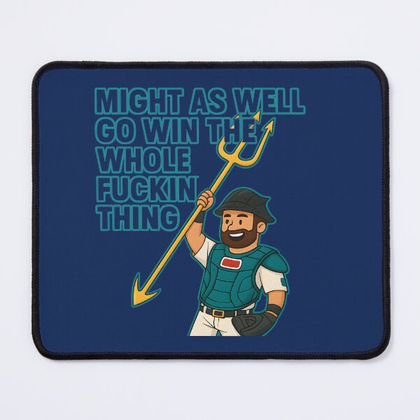Item preview, Might As Well Go Win The Whole Thing – Baseball Raleigh Catcher Cartoon Design designed and sold by getpressedshirt.
