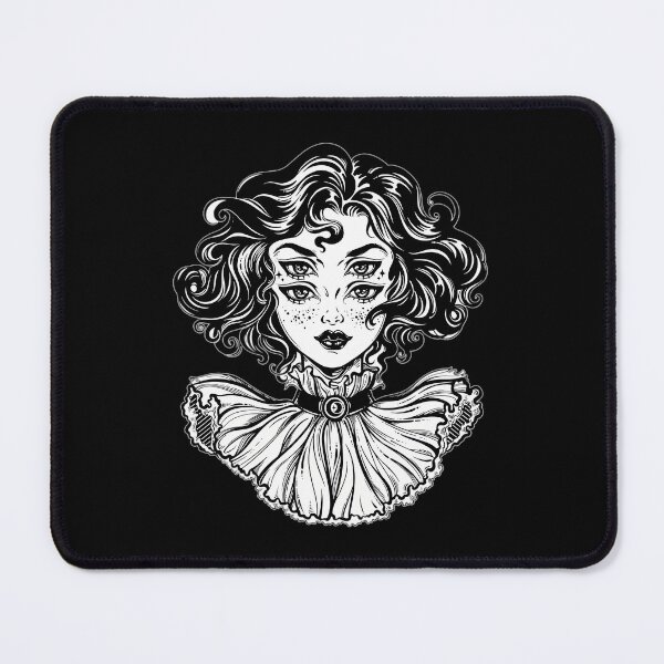 Item preview, Gothic witch head portrait with curly hair and four eyes. designed and sold by xxsoxcyfmbu6.