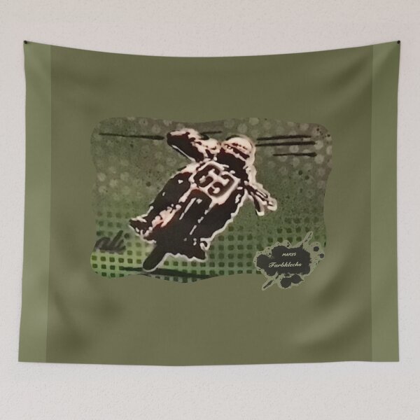 Item preview, Portrait of a vintage motorcycle racer designed and sold by marysfarbklecks.