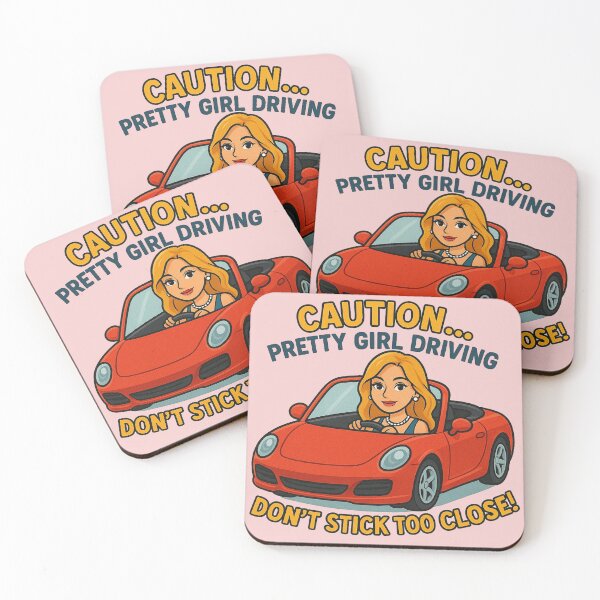 Item preview, Caution Pretty Girl Driving – Funny Car Sticker designed and sold by alizo74.