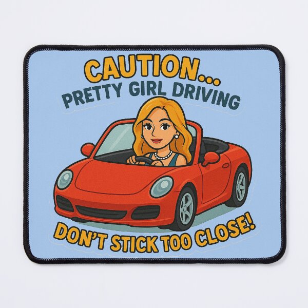 Item preview, Caution Pretty Girl Driving – Funny Car Sticker designed and sold by alizo74.
