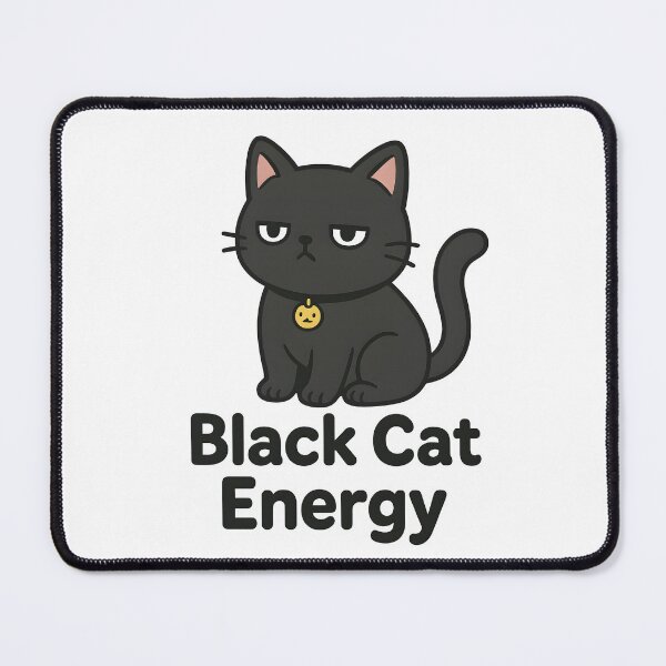Item preview, Black Cat Energy - Kawaii Unimpressed Expression designed and sold by OsasChild.