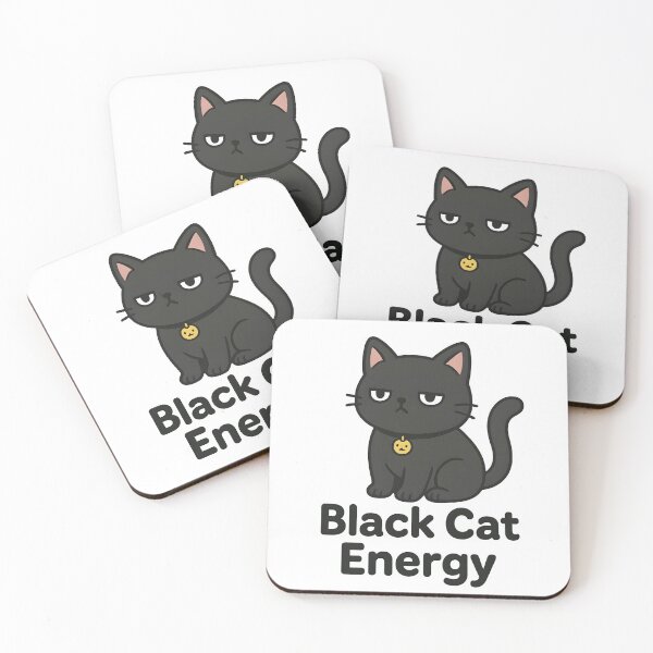 Item preview, Black Cat Energy - Kawaii Unimpressed Expression designed and sold by OsasChild.